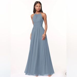 Azazie Bridesmaid Dress Style Bonnie Dusty Blue Size A2